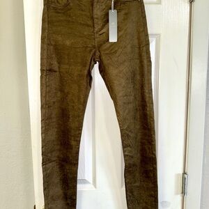 Tractr Olive green/ Brown Textured w faint embossing  Pants size 2/26.